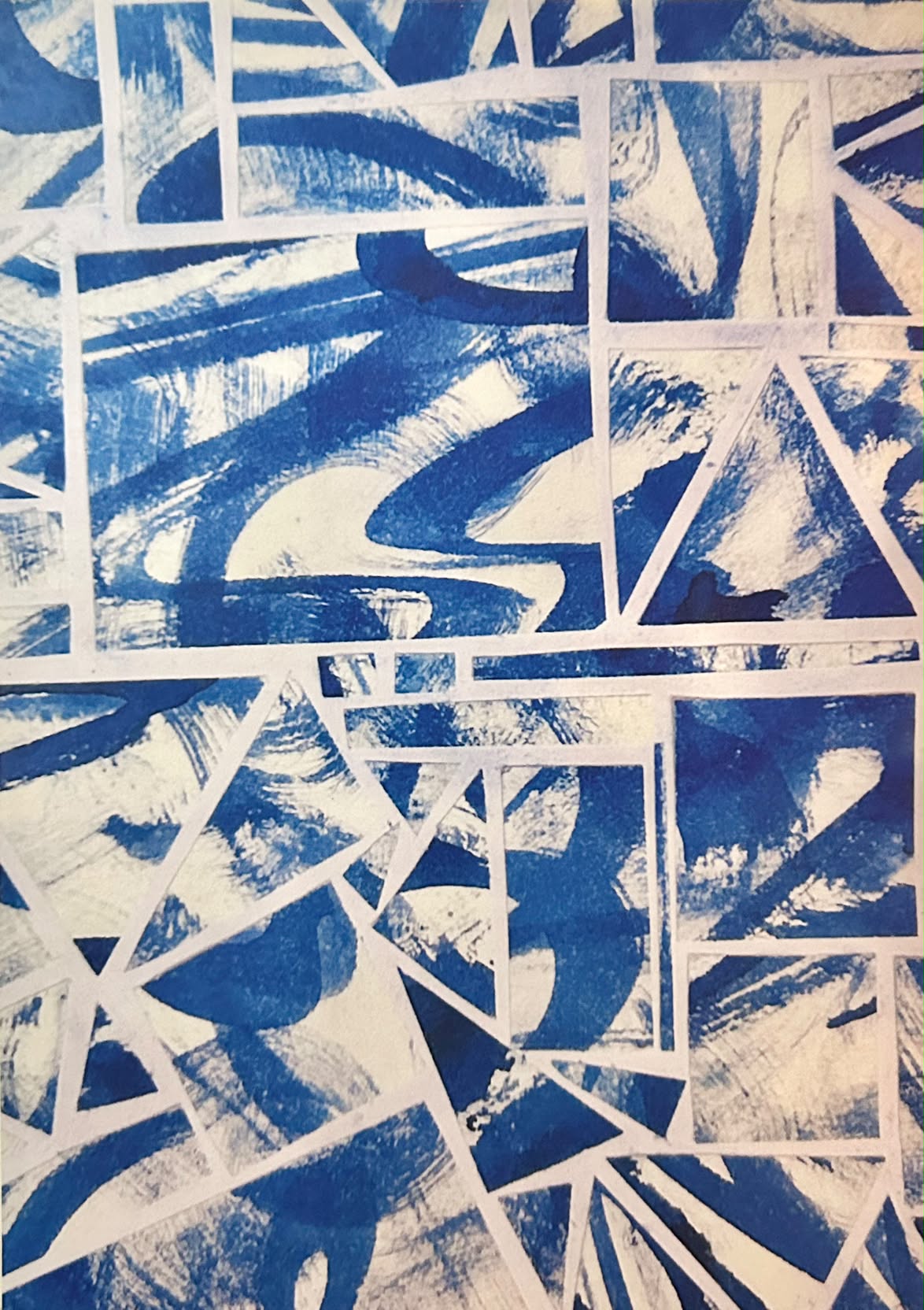 Blue Ink Abstract Art Print I Zipped By Kate